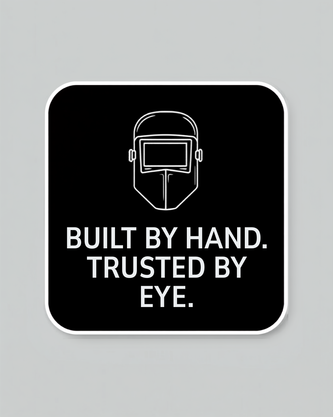Three Workshop Decals pack with welding-themed sayings on vinyl die-cut backing
